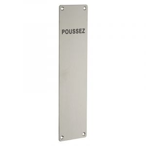 THIRARD Plaque de porte battante - en inox 304 - "poussez" FTH