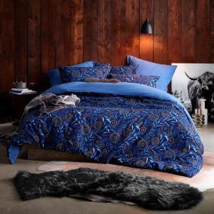 De Witte Lietaer Parure housse de couette Moonflower cobalt blue