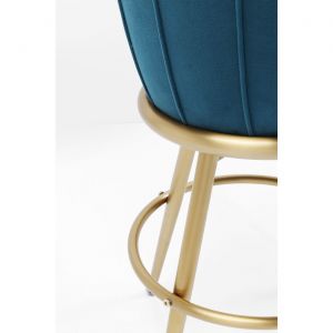 Kare Design Tabouret de bar After Work velours bleu