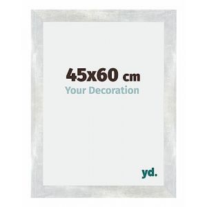 Your Decoration - 45x60 cm - Cadres Photo en mdf Avec Verre acrylique - Anti-Reflet - Excellente Qualité - Argent Brillant Vintage - Cadre Decoration
