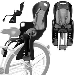 Campela si&egrave;ge enfant v&eacute;lo pour enfant - 2 en 1 &agrave; installer sur porte -bagage ou sur le cadre, si&egrave;ge velo enfant arriere, CA0060GRY