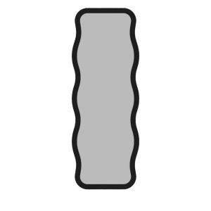 DRAWER Miroir sur pieds en bois 50x160cm - Noir - Curvi