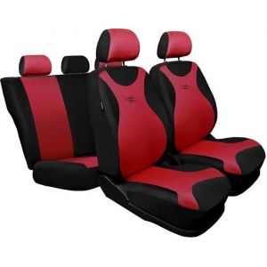 Image de Mossa TR-RD Noir Rouge - Housses de sieges universelles compatibles avec RENAULT CLIO 2 3 4 II III IV PU4050