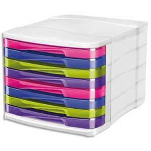 Visiodirect Module de classement Isis XtraStrong, 8 tiroirs - Dimensions : L38,6 x H24,6 x P29,2 cm, Multicolore