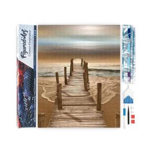Figured’Art Diamond Painting Broderie Diamant 40x50cm Toile Entière Roulée avec Strass Perles Carrés - Zénitude à la Plage