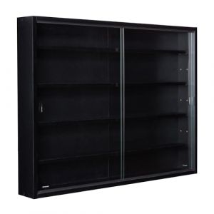 Vitrine - Blacklava - 2 portes coulissantes - Verre - Noir - Contemporain