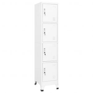 Image de VidaXL Armoire &agrave; Casiers Acier Blanc 38x45x180 cm