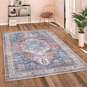 Paco Home - Tapis Salon Chambre Adulte Tissage Plat Vintage Oriental Ornements Bordure Lavable 240x340 cm, Multicolore