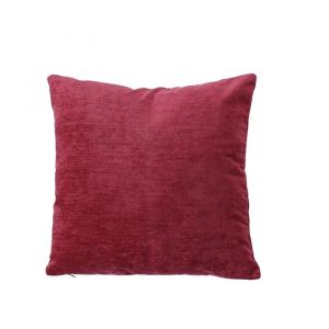 Image de Coussin d&eacute;houssable en velours Rouge fonc&eacute; 40x40 cm