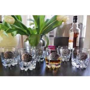 Verres &Agrave; Whisky 30 Cl D&eacute;cor &Eacute;tain Relief De Gibiers Lot De 6