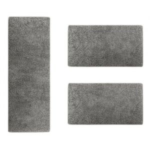 Karat - Descente de lit Barcelona Gris 1 tapis 67 x 330 cm + 2 tapis 67 x 130 cm