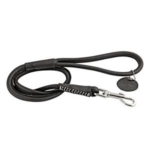 Chapuis sellerie Laisse Ronde en Cuir pour Chien Noir 4 mm 1,22 m