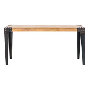 Image de Miliboo Table à manger industrielle acier et manguier massif L160 cm MADISON