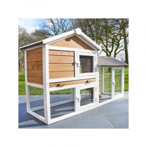 Bb Loisir - Cage Clapier Enclos lapin Extérieur en bois Haute Qualité pour lapins petits animaux- Modèle : 086 Belle cour 146x50x86cm(LxPxH)