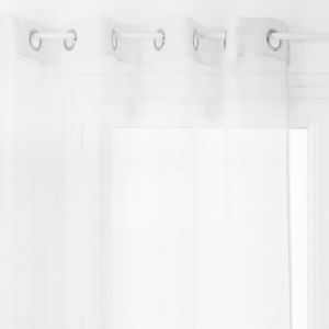Atmosphera Voilage Moly tamisant 135 x 240 cm Couleur: Blanc - Blanc