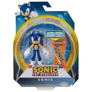 Image de Sonic The Hedgehog - Figurine articul&eacute;e 10cm - Personnage Sonic + skateboard