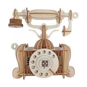 Dam Puzzle 3d en bois. T&eacute;l&eacute;phone ancien. 124 pi&egrave;ces.