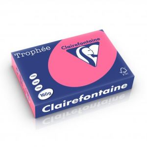 Clairefontaine 1017C - Ramette de 250 feuilles de papier Troph&eacute;e rose fuchsia, A4, 160 g/m&sup2;