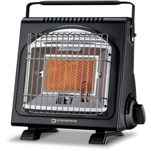 Kemper Chauffage à gaz portable Piezo 1700W à cartouche Systèmes Sécurité intégrés Autonomie 2h30