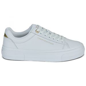 Tommy Hilfiger Femme Th Platform Sneaker Tumbled LTR Fw0Fw09018 Bas, White (White), 36 EU