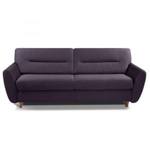 Image de Italian Spirit Canapé convertible COPENHAGUE matelas 15cm système rapido 140cm cuir vachette violet