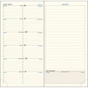 Exacompta 17842E - Recharge agenda semainier de poche Espace 17-9 x 17,5 cm - Janvier à décembre 2025 - Tranche naturelle
