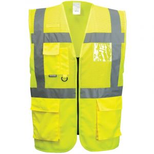 Portwest Gilet haute visibilité Grillage Executive Ventilé Madrid Jaune Fluo XL