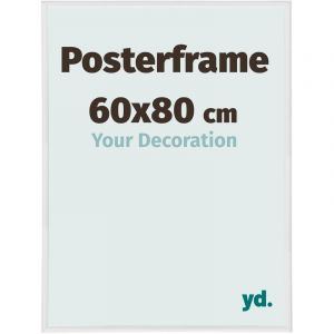 Your Decoration - Cadre photo 60x80 cm - Cadre d'affiche en plastique avec verre synthétique - Antireflet - Excellente qualité - Blanc Brillant.