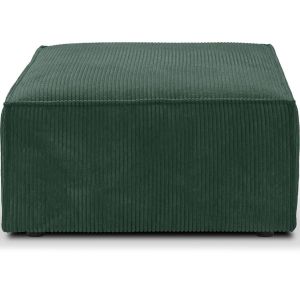 Pouf en velours côtelé vert forêt