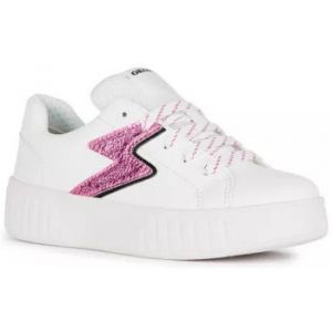 Geox J Mikiroshi Girl A Basket, Blanc/Fuchsia, 36 EU
