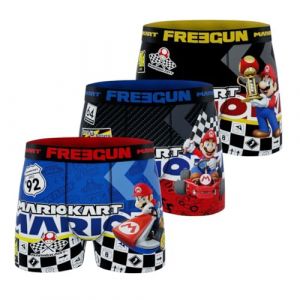 Freegun Boxer Homme Mario Kart, Caleçon Homme Mario Winner (Lot de 3) S