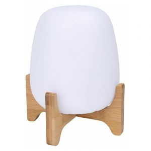 Image de Lumisky Lampe de table support en bois PALMY blanc bois H26cm