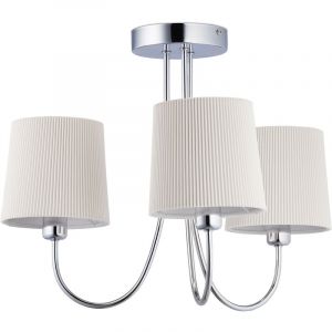 Relaxdays Lustre vintage, luminaire à 3 branches, HLP 35 x 40,5 x 35,5 cm, lampe rétro salon et chambre, champagne