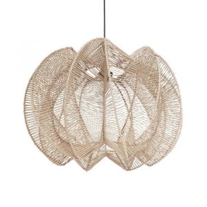 Beliani Lampe suspension MANINGA Corde en papier Marron clair