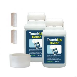 Kit de Retouche Murale - PECTRO - Peinture Blanche - Anti Humidit&eacute; - Avec Rouleau Int&eacute;gr&eacute; - Rechargeable