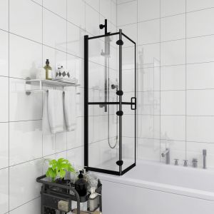 VidaXL Cabine de douche pliable esg 120x140 cm Noir n/a