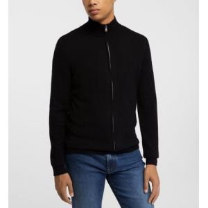Galeries Lafayette Cardigan Nachgil droit cachemire homme zippé Noir - Couleur Noir - Taille XL