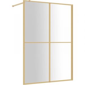 VidaXL Paroi de douche avec verre ESG transparent doré 140x195 cm - Doré