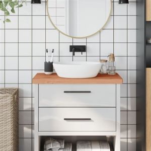 VidaXL Comptoir de salle de bain 80x40x4 cm bois massif de hêtre
