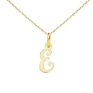 L'atelier D'azur Collier Collier - Pendentif Lettre "E" Or 750/1000 - Chaine Dorée