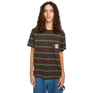 Element Bigfoot Pocket Label Bigfoot Java Stripe - T-Shirt - marron - S - 100% coton biologique,Jersey