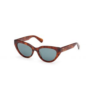 MAX&Co Femme MO0127 53N Lunettes de soleil Ac&eacute;tate Havane Vert Cat Eye Normale