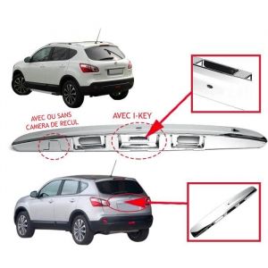 Poignée Baguette Chromée de Coffre Arrière compatible avec QASHQAI +2 I Avec ou Sans Camera + I-Key - 90812JD20H 90812JD00H
