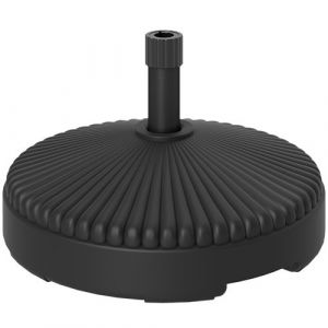 Outsunny Pied de parasol design rond dia.55 x 30 cm - lestage eau sable - HDPE noir