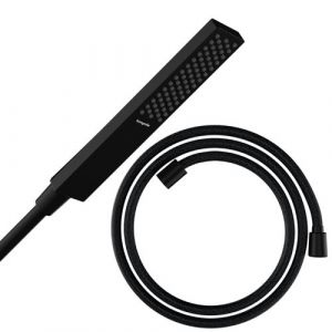 Hansgrohe Pommeau de douche Pulsify e 100 EcoSmart noir mat + flexible de douche Designflex 200 cm noir mat - Noir mat