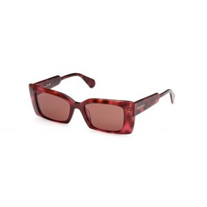 Unknown MAX&Co Femme MO0117 55E Lunettes de soleil Ac&eacute;tate Havane Marron Cat Eye Normale