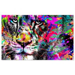 Hxadeco - Tableau Pop art tigre de sib&eacute;rie - 80x50cm - made in France