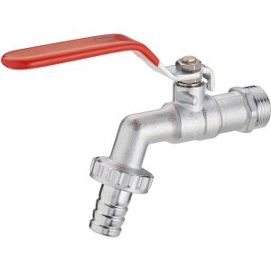 Aroz - Robinet de Jardin avec Manette Plate Quart de Tour Mâle 20x27 - Mâle 20x27 avec raccord au nez Ø15