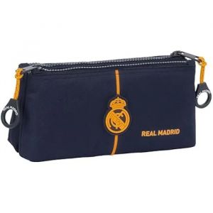 Safta Real Madrid 2e équipe 24/25 - Trousse scolaire pour enfant, avec fermeture éclair simple, idéale pour les enfants de différents âges, confortable et polyvalente, qualité et résistance, 22 x 8 x 10 cm,