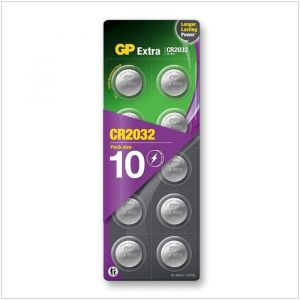 GP Piles CR2032 Lot de 10 - Batteries cr 2032 Lithium 3V Extra